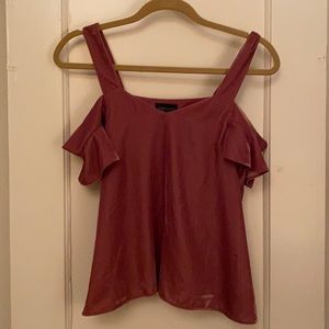 “Velvet” Rose Mauve Pink Too from TopShop Off the Shoulder Size 4